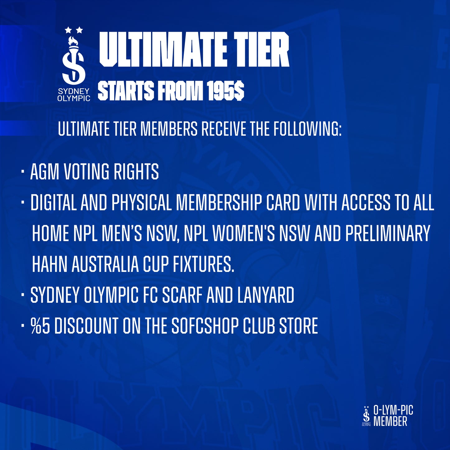 Sydney Olympic FC Memberships NPL NSW 2026